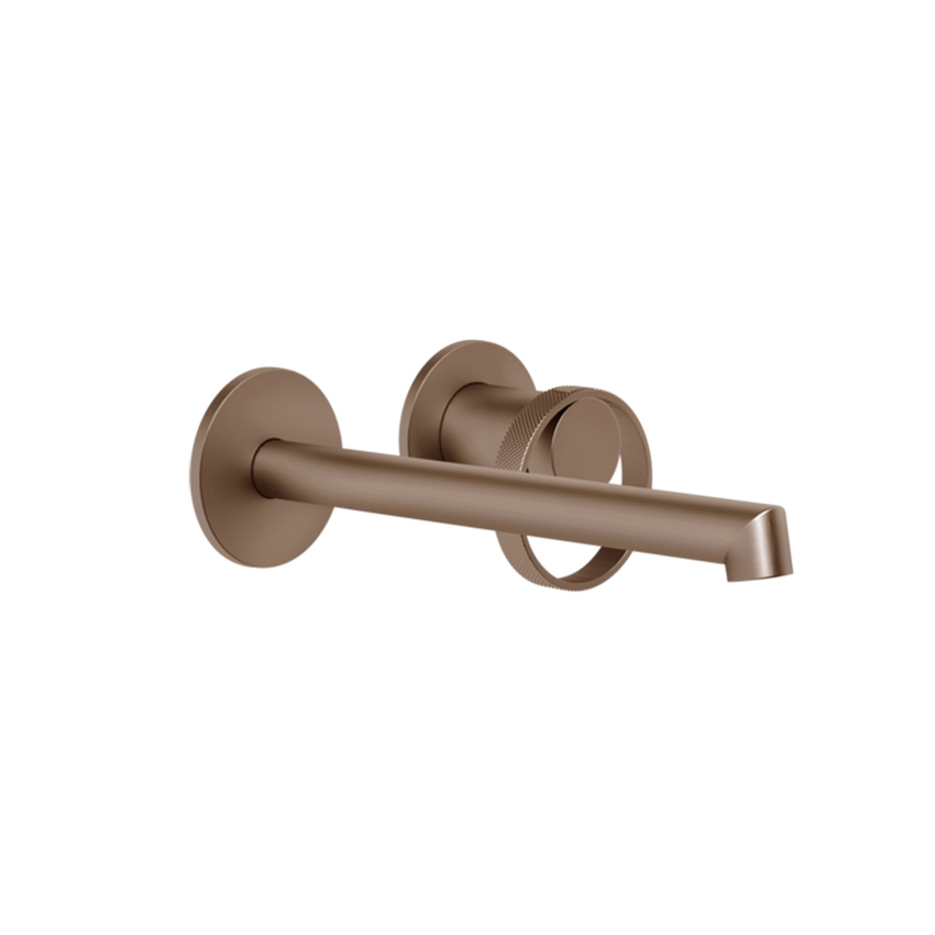 Immagine di Gessi ANELLO miscelatore lavabo a parete P.21 cm, senza scarico, finitura copper brushed PVD 63383#708