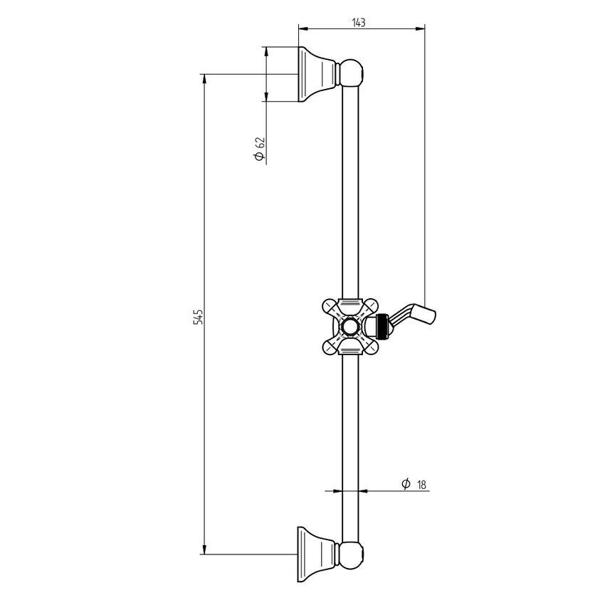 Immagine di Bellosta Asta saliscendi, con supporto doccetta scorrevole snodato, finitura cromo 01-1030/1