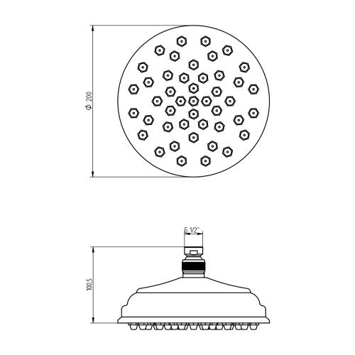 Immagine di Bellosta Soffione doccia rotondo Ø 20 cm, erogazione a pioggia, finitura cromo 01-055068