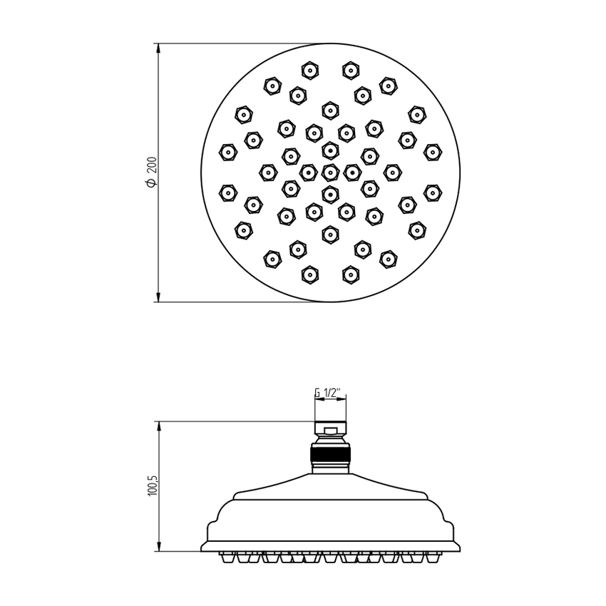 Immagine di Bellosta Soffione doccia rotondo Ø 20 cm, erogazione a pioggia, finitura cromo 01-055068