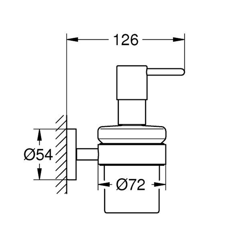 Immagine di Grohe ESSENTIALS dispenser sapone con supporto, capacità 160 ml, finitura satinato super steel 40448DC1