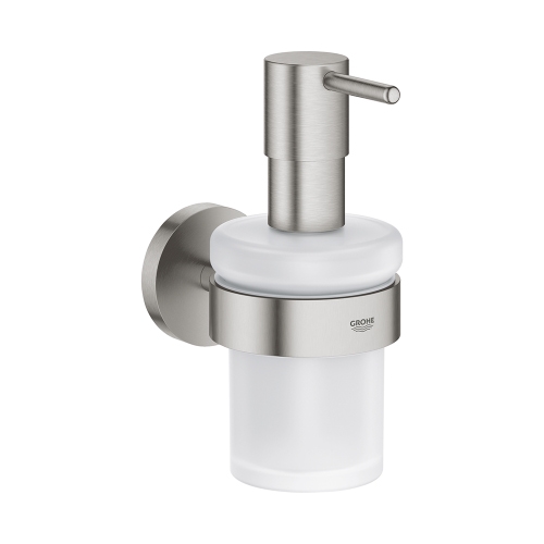 Immagine di Grohe ESSENTIALS dispenser sapone con supporto, capacità 160 ml, finitura satinato super steel 40448DC1
