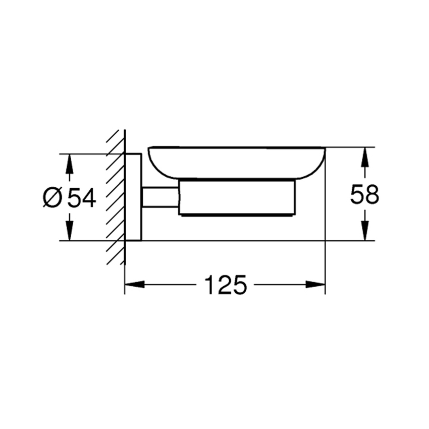 Immagine di Grohe ESSENTIALS portasapone con supporto, finitura cromo 40444001