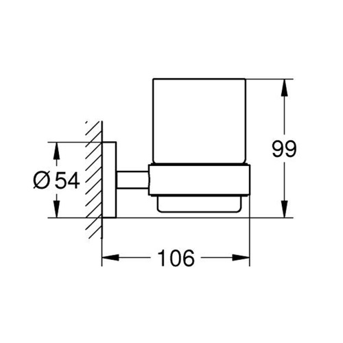 Immagine di Grohe ESSENTIALS bicchiere con supporto, finitura cromo 40447001