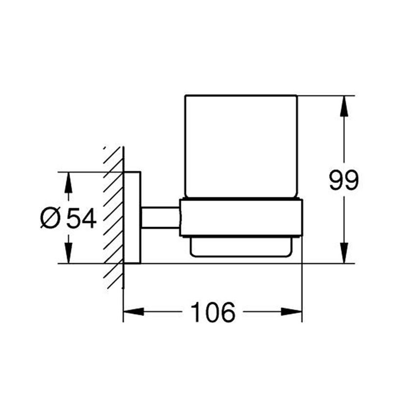 Immagine di Grohe ESSENTIALS bicchiere con supporto, finitura cromo 40447001