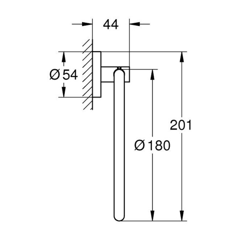 Immagine di Grohe ESSENTIALS porta salviette ad anello, finitura satinato super steel 40365DC1