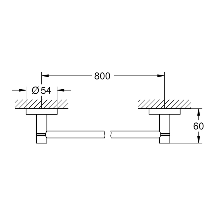 Immagine di Grohe ESSENTIALS porta salviette L.80 cm, finitura satinato super steel 40386DC1
