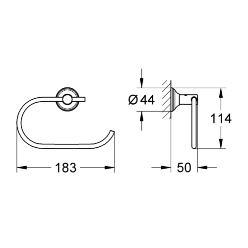 Immagine di Grohe ESSENTIALS AUTHENTIC porta rotolo, finitura cromo 40657001