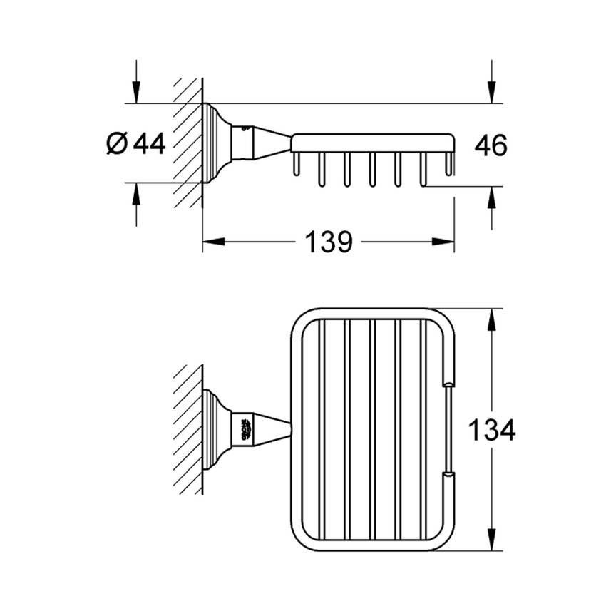 Immagine di Grohe ESSENTIALS AUTHENTIC griglia porta oggetti piccola, finitura cromo 40659001