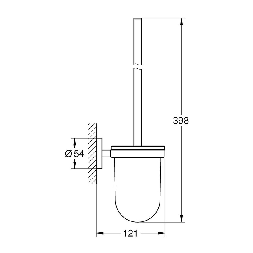 Immagine di Grohe ESSENTIALS porta scopino completo, finitura cromo 40374001