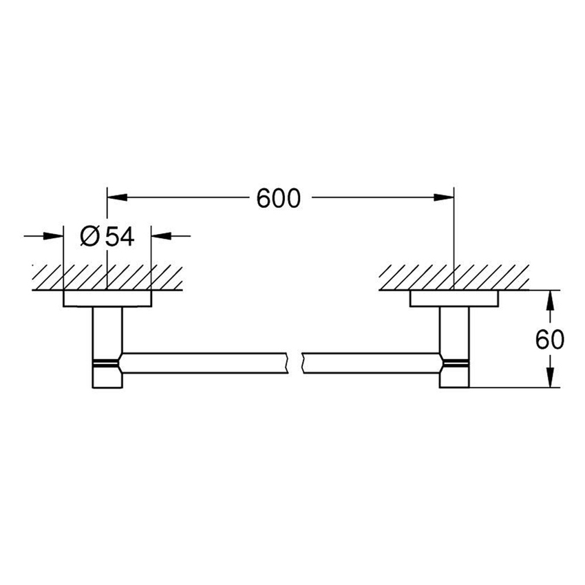 Immagine di Grohe ESSENTIALS porta salviette L.60 cm, finitura cromo 40366001