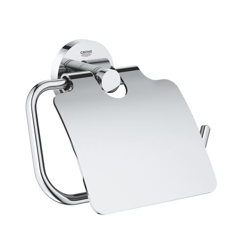 Immagine di Grohe ESSENTIALS porta rotolo con coperchio, finitura cromo 40367001