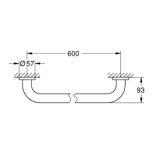 Immagine di Grohe ESSENTIALS maniglione vasca L.60 cm, finitura cromo 40794001