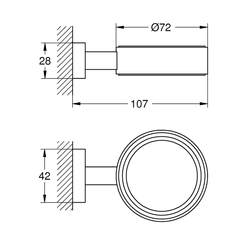 Immagine di Grohe ESSENTIALS CUBE supporto in metallo per bicchiere, portasapone o dispenser sapone, finitura cromo 40508001