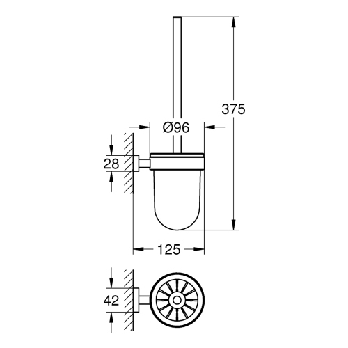 Immagine di Grohe ESSENTIAL CUBE porta scopino completo, finitura cromo 40513001