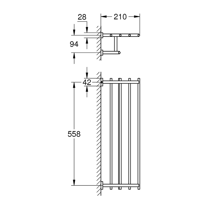 Immagine di Grohe ESSENTIALS CUBE porta salviette multiplo, finitura cromo 40512001