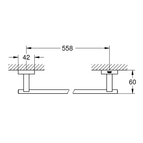 Immagine di Grohe ESSENTIALS CUBE portasalviette L.60 cm, finitura cromo 40509001