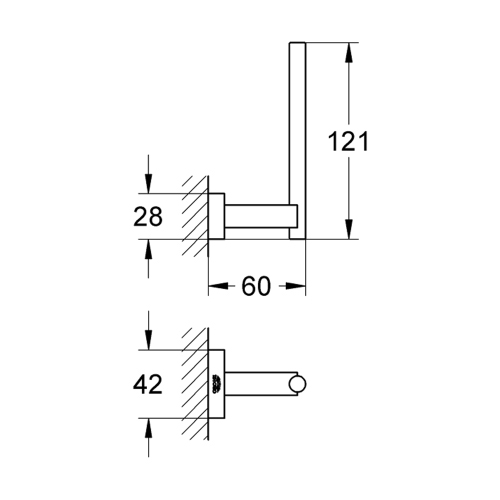 Immagine di Grohe ESSENTIALS CUBE porta rotolo, finitura cromo 40623001
