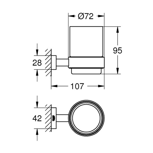 Immagine di Grohe ESSENTIALS CUBE bicchiere con supporto, finitura cromo 40755001