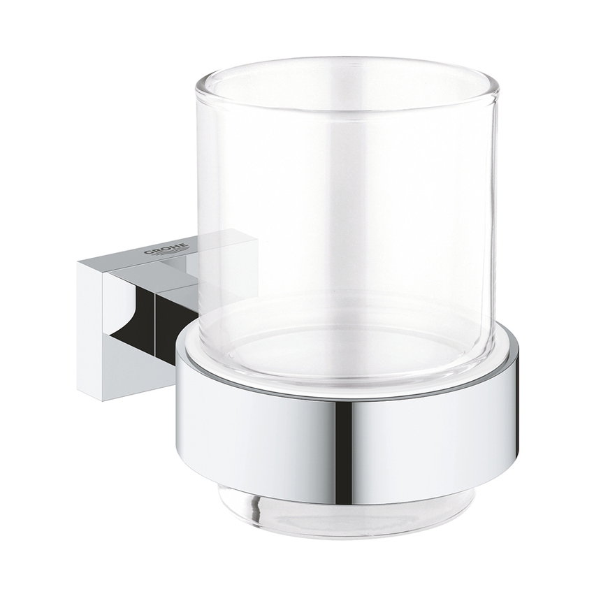 Immagine di Grohe ESSENTIALS CUBE bicchiere con supporto, finitura cromo 40755001