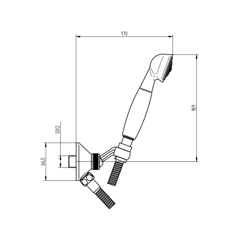 Immagine di Bellosta Supporto doccia duplex completo, con doccetta monogetto, presa acqua con supporto e flessibile 150 cm, finitura cromo 01-0303/1