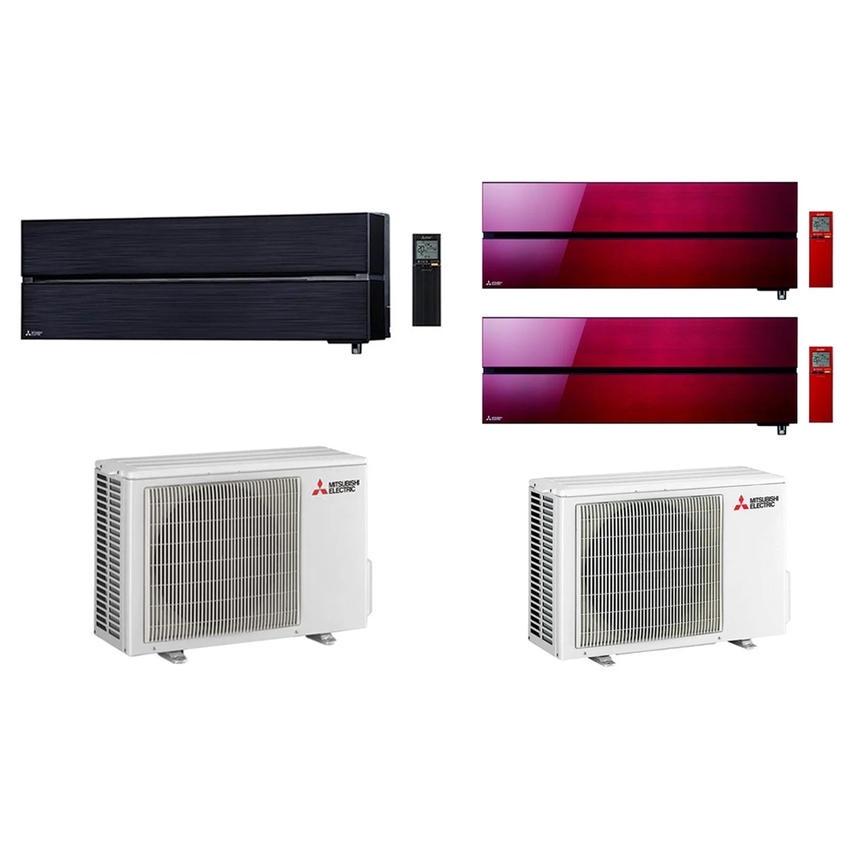 Immagine di Mitsubishi MSZ-LN Kirigamine Style R32 Soluzione composta da dualsplit 9000+9000 BTU e monosplit 12000 BTU SETMSZ-LN-9-12