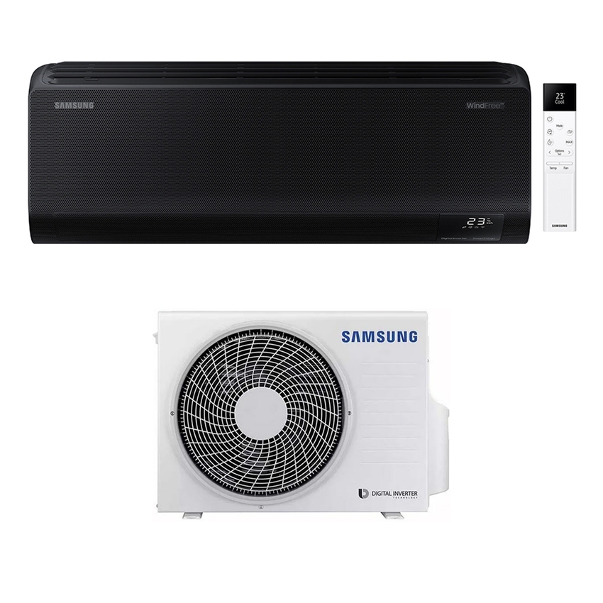 Immagine di Samsung WINDFREE BLACK Climatizzatore a parete monosplit inverter Wi-Fi | unità esterna 2.5 kW unità interna 9000 BTU F-AR09BLK