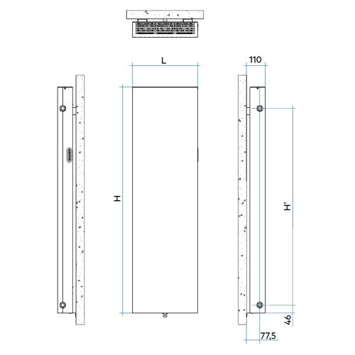 Immagine di Irsap RELAX AIR radiatore H.164,3 L.38,6 P.9,1 cm, colore bianco standard finitura lucido Cod.01 REAP038B01IR01NN