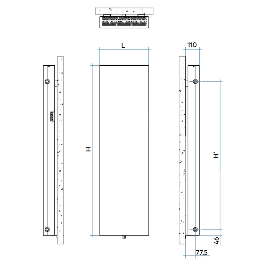 Immagine di Irsap RELAX AIR radiatore H.164,3 L.38,6 P.9,1 cm, colore bianco standard finitura lucido Cod.01 REAP038B01IR01NN