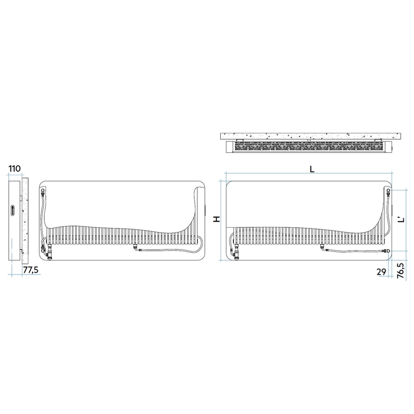 Immagine di Irsap RELAX STYLE radiatore H.65,3 L.136 P.9,1 cm, con allacciamento laterale interasse da 40 a 50 cm, colore bianco standard finitura lucido Cod.01 RESC136B01IRL1AN