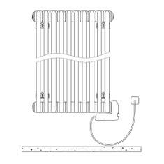 Immagine di Irsap TESI3 EH-600-10 radiatore elettrico, 10 elementi, H.65,3 L.47,4 P.6,5 cm, colore bianco standard finitura lucido Cod.01 RT306001001IRHHN