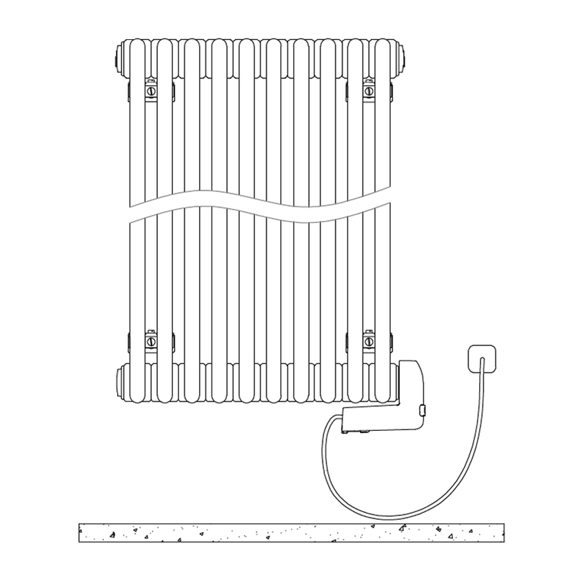 Immagine di Irsap TESI3 EH-600-10 radiatore elettrico, 10 elementi, H.65,3 L.47,4 P.6,5 cm, colore bianco standard finitura lucido Cod.01 RT306001001IRHHN