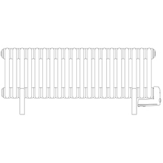 Immagine di Irsap TESI5 EH-300-20 radiatore elettrico, 20 elementi, H.39,9 L.92,4 P.17,7 cm, colore bianco standard finitura lucido Cod.01 RT503002001IRHRN