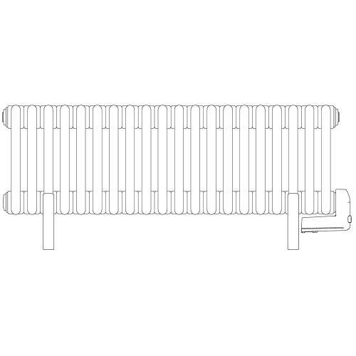 Immagine di Irsap TESI5 EH-300-20 radiatore elettrico, 20 elementi, H.39,9 L.92,4 P.17,7 cm, colore bianco standard finitura lucido Cod.01 RT503002001IRHRN