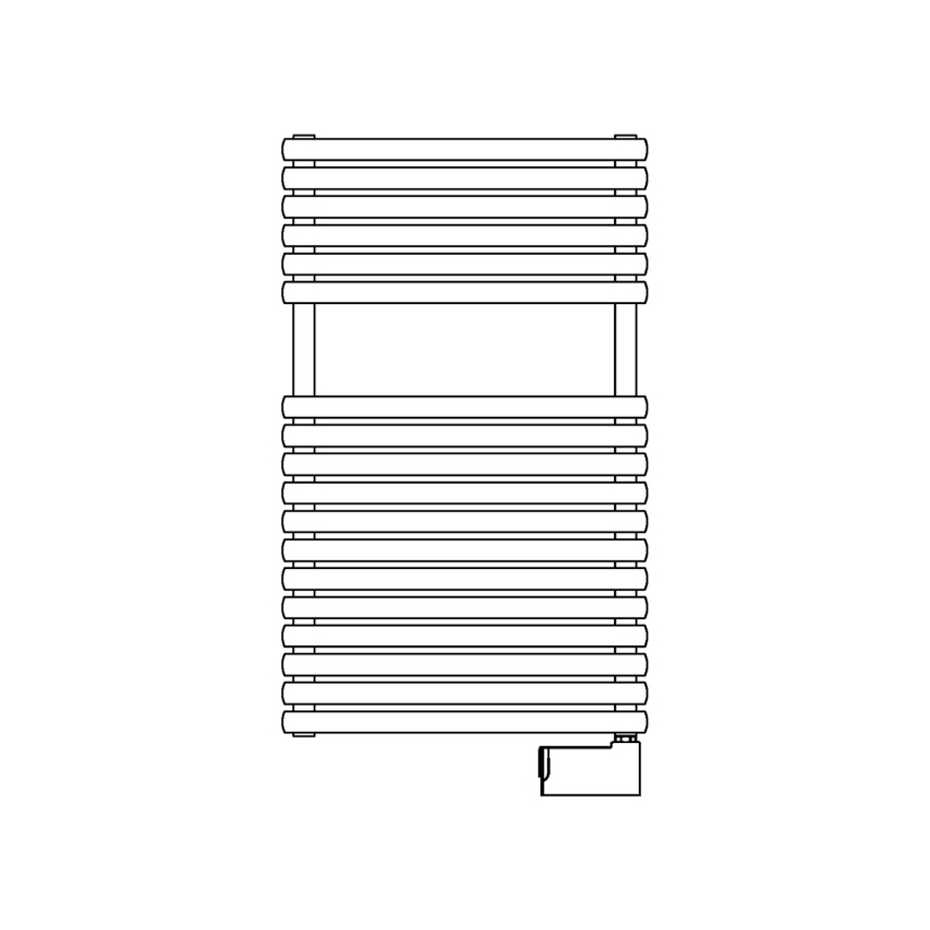 Immagine di Irsap ELLIPSIS_30 B ELETTRICO scaldasalviette 18 tubi, 2 intervallo, H.84 L.51 P.4,4 cm, con modulo bluetooth integrato, colore bianco standard finitura lucido Cod.01 HTS051Y01IR01NNN