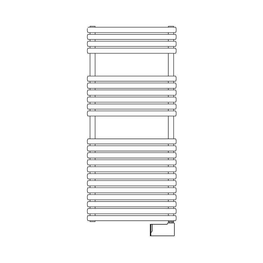 Immagine di Irsap ELLIPSIS_30 B ELETTRICO scaldasalviette 22 tubi, 3 intervallo, H.112 L.51 P.4,4 cm, con controllo elettronico Wi-Fi, colore bianco standard finitura lucido Cod.01 HTM051E01IR01NNN