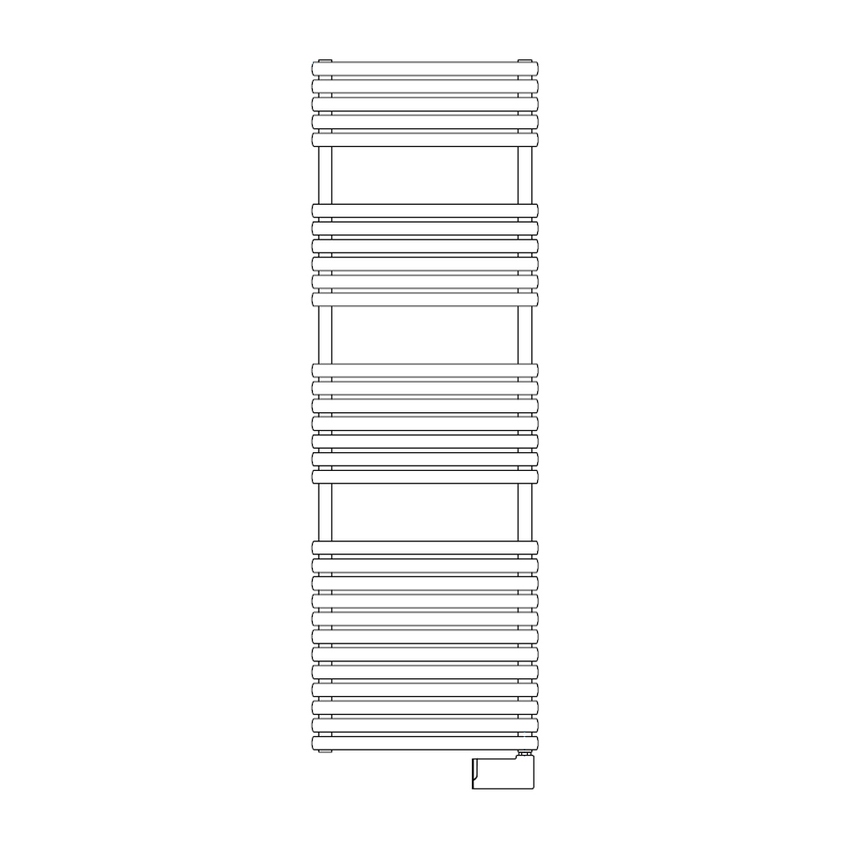 Immagine di Irsap ELLIPSIS_30 B ELETTRICO scaldasalviette 30 tubi, 4 intervallo, H.156 L.51 P.4,4 cm, con modulo bluetooth integrato, colore bianco standard finitura lucido Cod.01 HTL051Y01IR01NNN