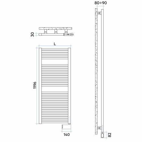 Immagine di Irsap NOVO CROMATO ELETTRICO scaldasalviette 29 tubi H.119,6 L.50 P.3 cm con modulo bluetooth integrato, finitura cromo Cod.50 NLM050Y50IR01NNN