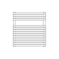 Immagine di Irsap RIGO scaldasalviette, 14 tubi, 1 intervallo, H.54,3 L.122 P.5 cm, colore bianco perla finitura ruvido Cod.16 RIP122B16IR01NNN01