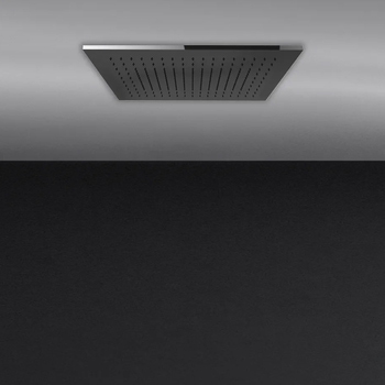 Immagine di Gessi WELLNESS sistema doccia controsoffitto L.50 P.30 cm, con funzione pioggia, da completare con cover estetica, finitura mirror steel 57805#238