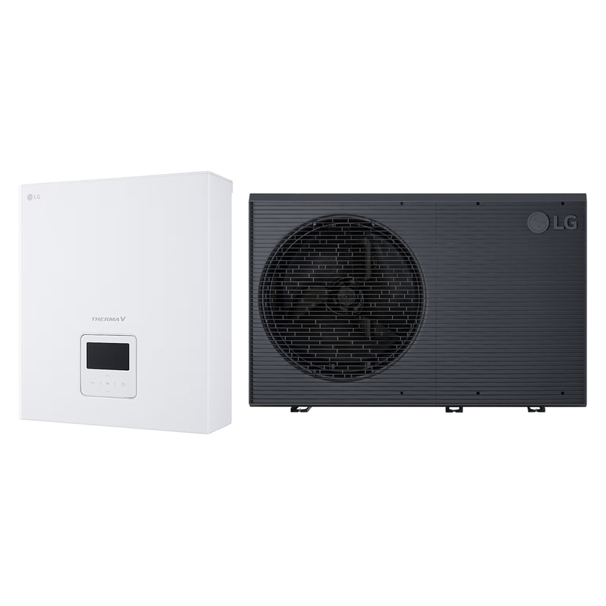 Immagine di LG THERMA V R290 sistema idronico composto da pompa di calore monofase 7 kW e unità interna CONTROL BOX HM071HF.UB40+PHCS0.ENCXLEU