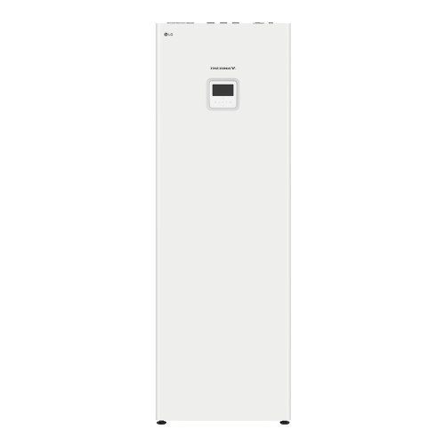Immagine di LG THERMA V R290 sistema idronico monofase composto da pompa di calore 7 kW e unità interna COMBI UNIT con accumulo 200 litri HM071HF.UB40+HN1616HY.NK0