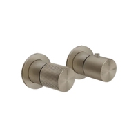 Immagine di Gessi HABITO RIGATO miscelatore termostatico per doccia, a parete, 2 vie, senza corpo incasso, finitura finox brushed nickel 70534#149