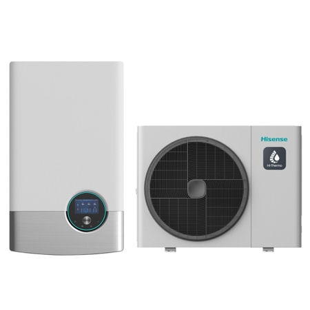 Immagine di Hisense HI-THERMA pompa di calore trifase split aria-acqua per riscaldamento, raffreddamento e produzione ACS | unità interna e unità esterna 16 kW AHW-160HEDS1+AHM-160HEDSAA
