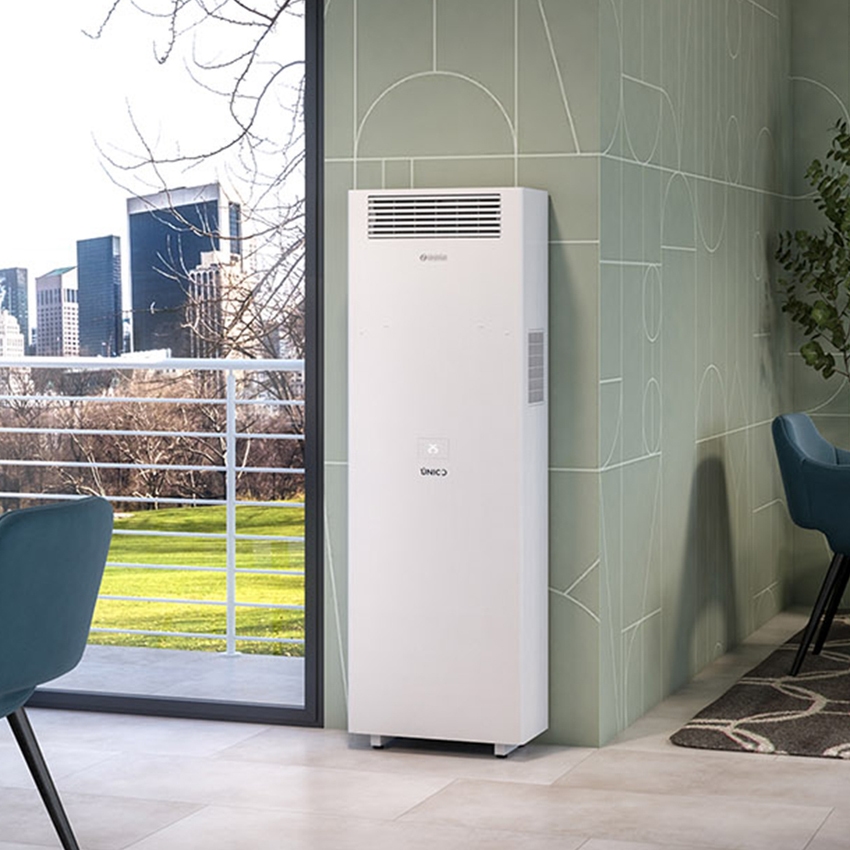 Immagine di Olimpia Splendid Unico Vertical 35 HP EVAN 2.4 kW Climatizzatore inverter senza unità esterna, Wi-Fi integrato 02559