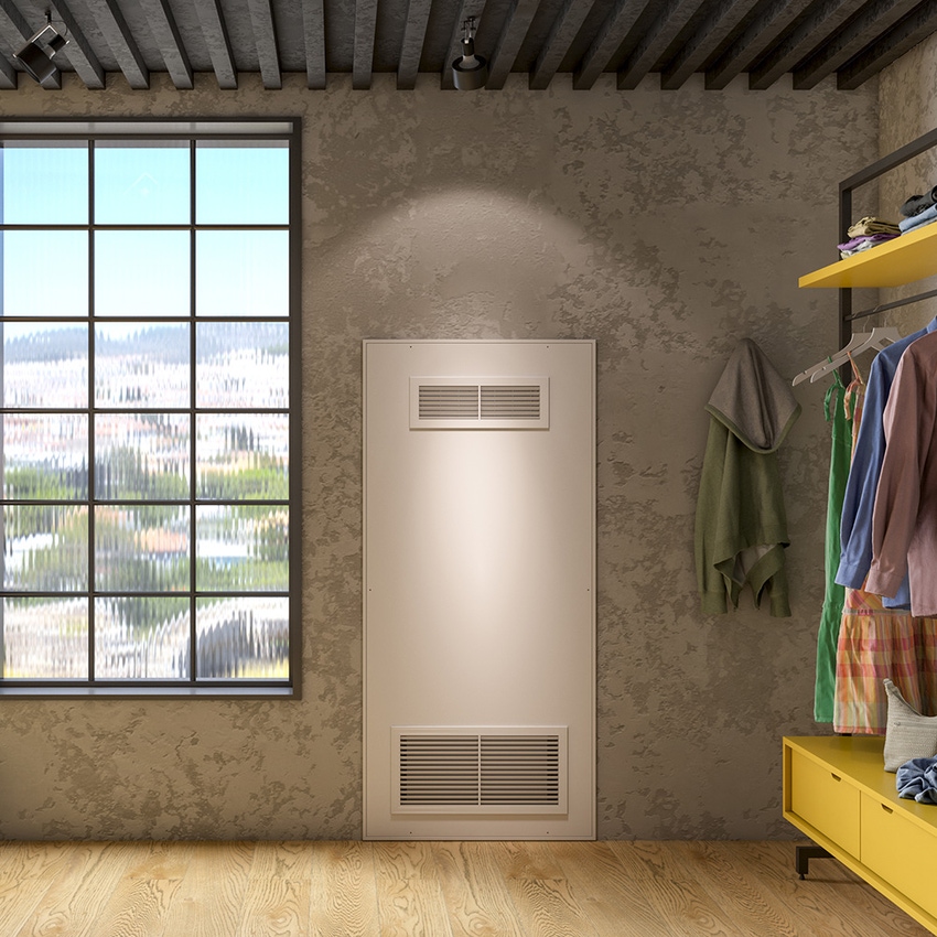 Immagine di Olimpia Splendid Unico Vertical NK 35 HP EVAN 2.4 kW Climatizzatore inverter senza unità esterna, da incasso, Wi-Fi integrato 02557