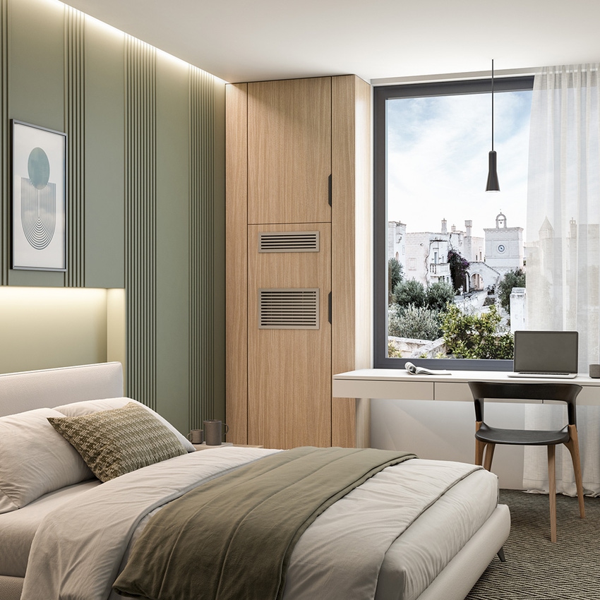 Immagine di Olimpia Splendid Unico Vertical NK 35 HP EVAN 2.4 kW Climatizzatore inverter senza unità esterna, da incasso, Wi-Fi integrato 02557