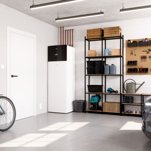 Immagine di Daikin MULTI+ sistema per raffrescamento, riscaldamento a acqua calda sanitaria, serbatoio acqua da 180 L a pavimento | unità esterna 6.8 kW CKHWS180BV3+5MWXM68A9