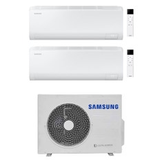Immagine di Samsung CEBU S2 Climatizzatore a parete dual split inverter Wi-Fi bianco | unità esterna R32 5.2 kW unità interne 12000+12000 BTU AJ052TXJ3KG/EU+AR50F[12|12]C1AHNEU