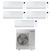 Immagine di Samsung CEBU S2 Climatizzatore a parete penta split inverter Wi-Fi bianco | unità esterna R32 10 kW unità interne 7000+9000+9000+9000+18000 BTU AJ100TXJ5KG/EU+AR50F[07|09|09|09|18]C1AHNEU